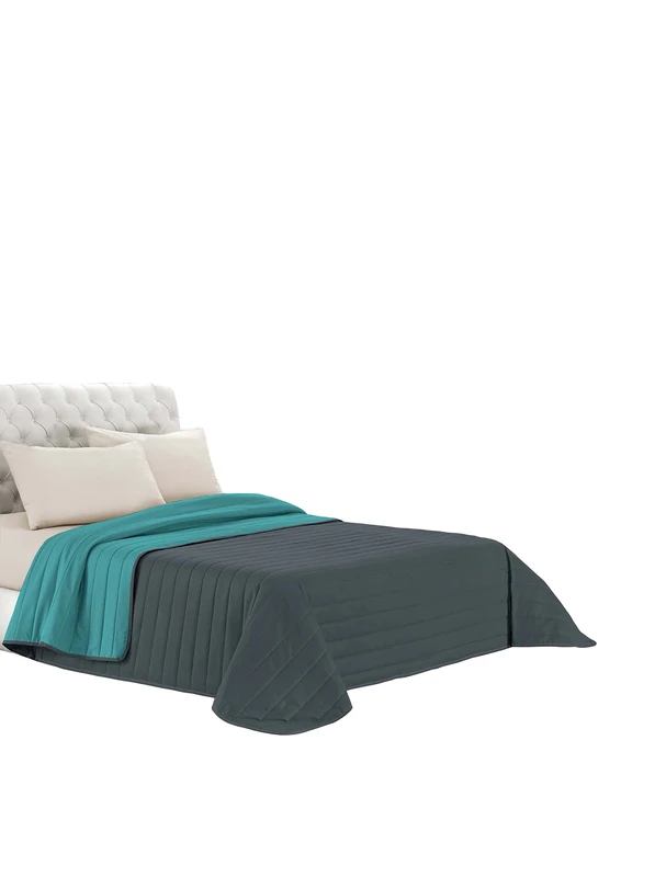 Elegant Summer Quilt Water/Dark Grey, Double, Green