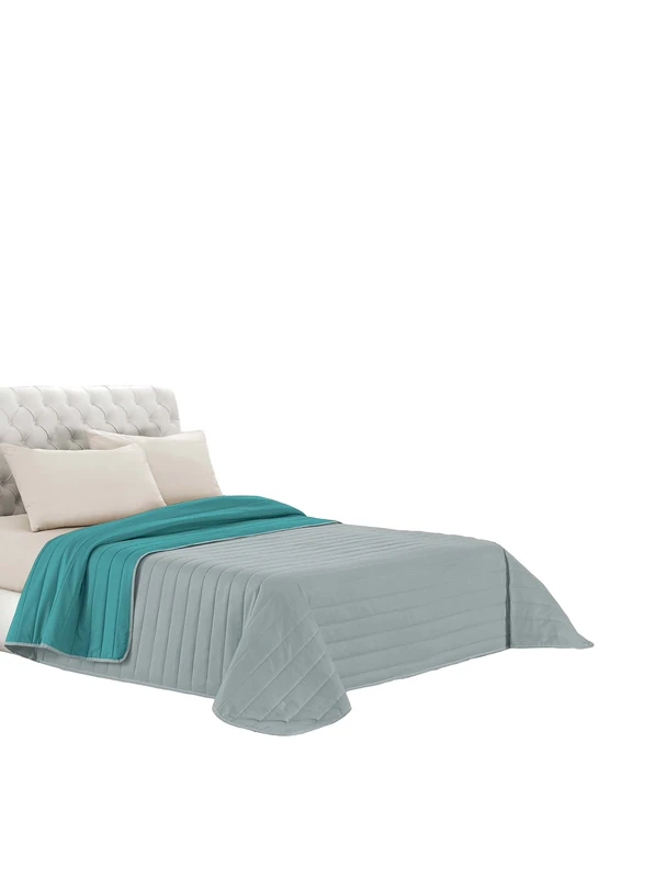 Elegant Summer Quilt Light Grey/Water, Double, Green