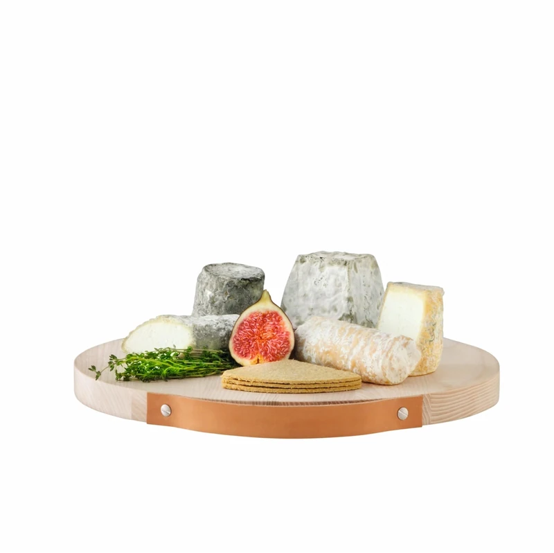 LSA International Utility Board Ash & Leather Handle Ø35cm| 1 Unit | Hand Planed Wood | UT42