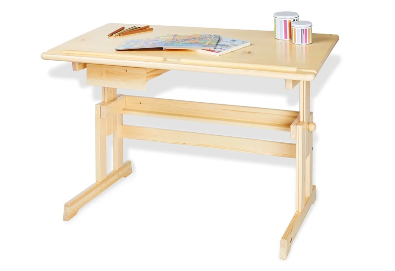 Pinolino Lena Children's Desk Height Adjustable Clear Varnish