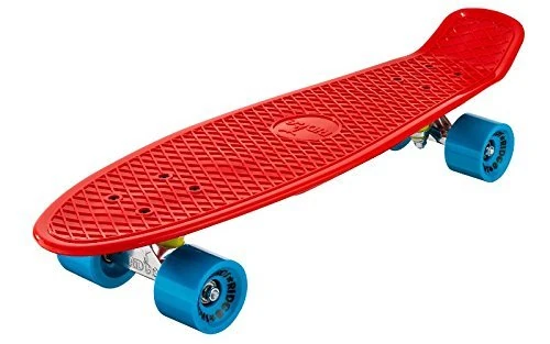 Complete Ridge Skateboards Big Brother Mini Nickel Cruiser With Big 70MM Wheels, UK made Red- Blue 27 inch