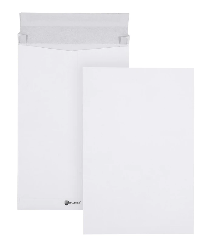Securitex 00014225 Folding Envelope Triangular Base – Pack of 100 – White, 130 g B4 250 x 353 x 38 mm