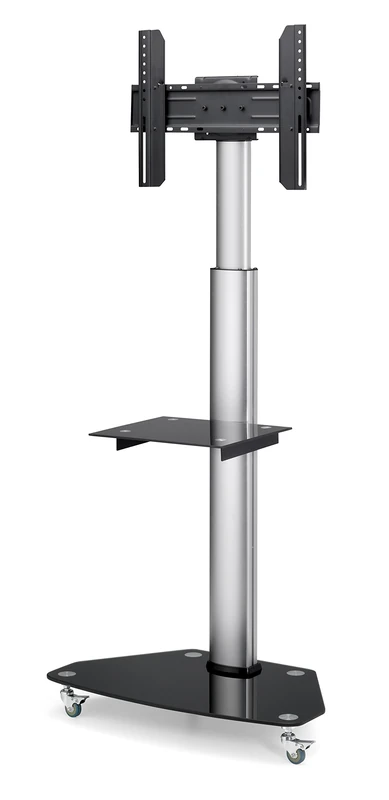conecto® LM-FS01G Premium TV Stand for TVs Flat Screen LED Plasma Height Adjustable 37-70 Inches (94-178 cm, up to 40 kg) VESA Standard, Silver/Black - Image 1