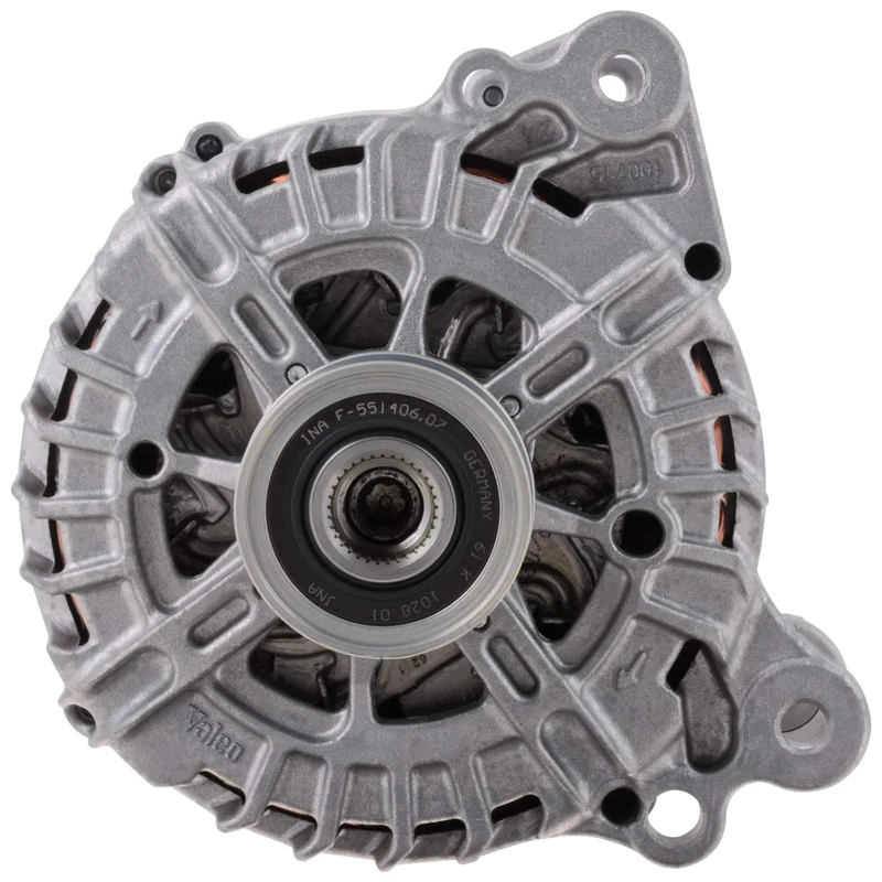 VALEO 439855 Alternator Alternator Charge current: 140 Amp Grooves: 6 grooves Pulley diameter: 50,5 mm Voltage: 14 V Rotation direction: CLOCKWISE