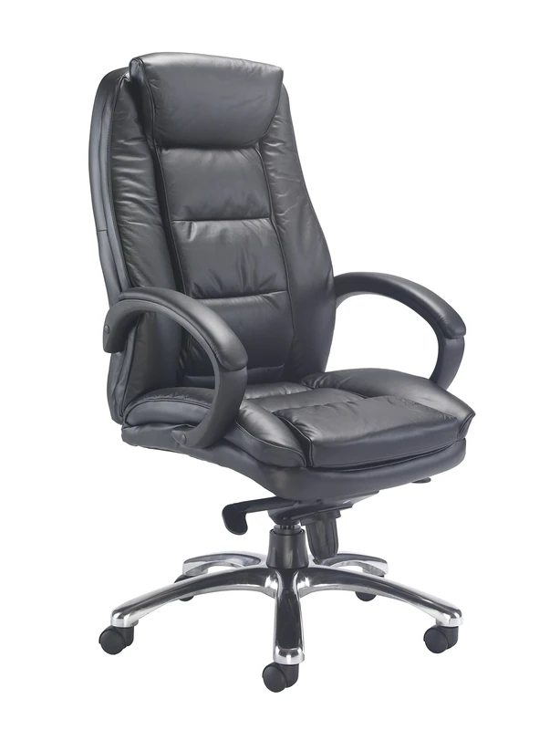 Office Hippo Executive Leather Faced Chair, Black
