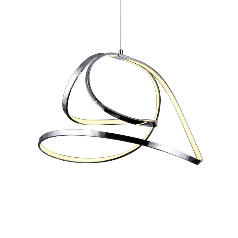 Mimax Lighting Shine 5 – Hanging lamp, Aluminium, 48 W, 50 x 55 x 120 cm, Silver - Image 1