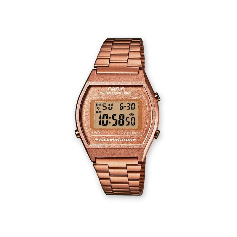 Casio Ladies 34.00mm Quartz Watch with LCD Digital dial and Rose Metal Bracelet Strap B640WC-5AEF
