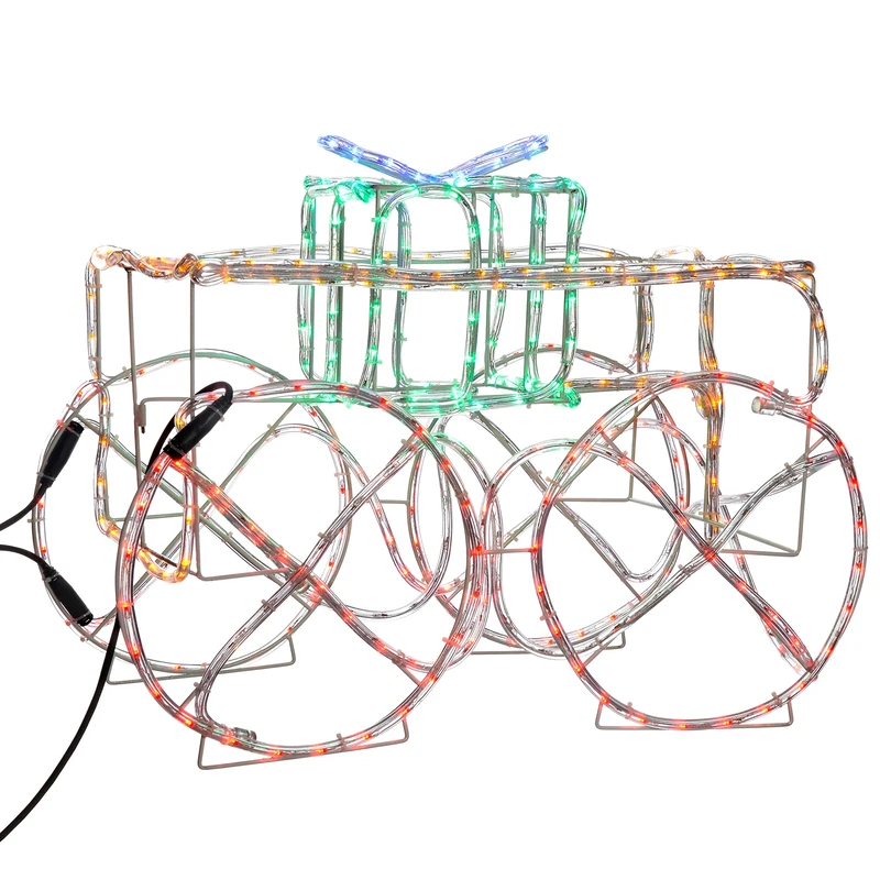 WeRChristmas LED Animated Connectable Present in Train Carriage 3D Rope Light Silhouette, 71 cm