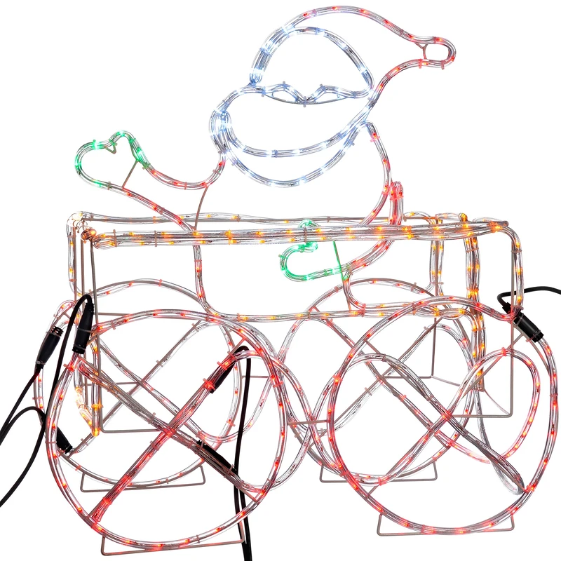 WeRChristmas LED Animated Connectable Santa in Train Carriage 3D Rope Light Silhouette, 74 cm