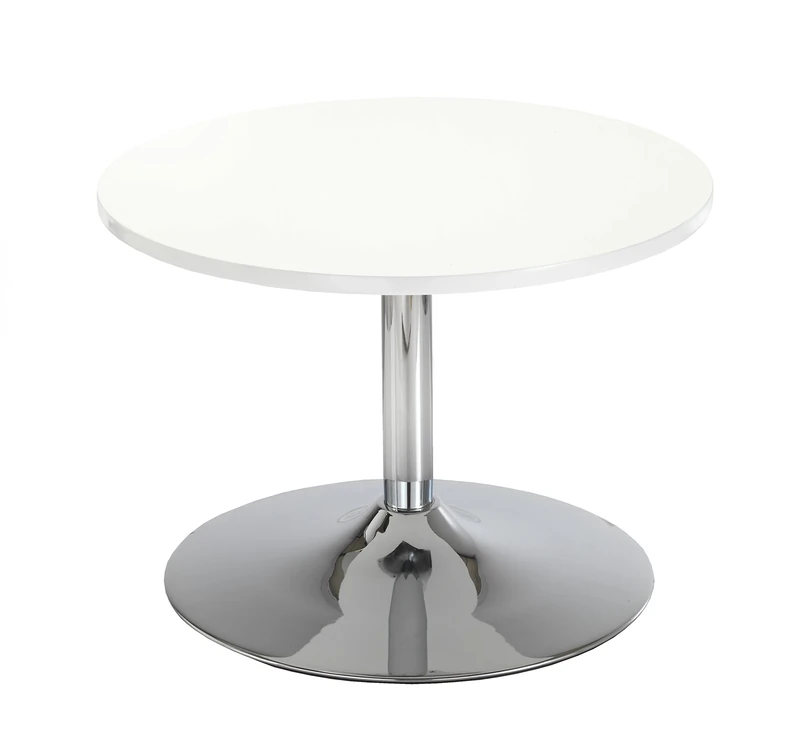 Office Hippo Victor Low Bistro Cafe Table with Trumpet Frame, White