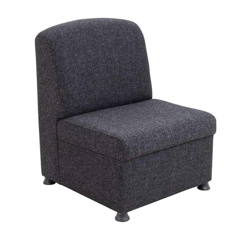 Office Hippo Modular Office Reception Chair, Fabric, Charcoal Grey, 61 x 67 x 83 cm