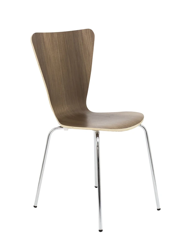 Office Hippo Café Bistro Stacking Chair-Walnut, 47x54.5x87 cm