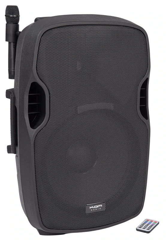KAM RZ15A 15" Portable Active Speaker with Bluetooth® ~ 1200W, USB/SD Inputs, and Wireless Mic System