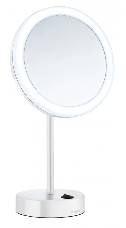 Smedbo Outline Shaving/Make-up Mirror LED Battery, Brass/Copper/Zinc Alloy, Polished Chrome