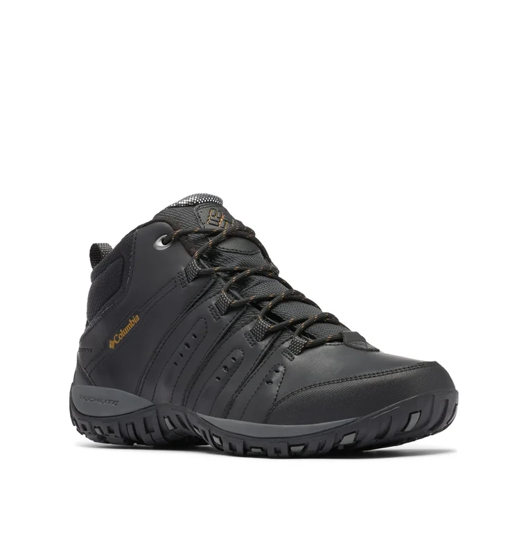 Columbia Woodburn II Chukka Omni-Heat Men's Waterproof Hiking Shoes, Black (Black x Goldenrod), 7.5 UK