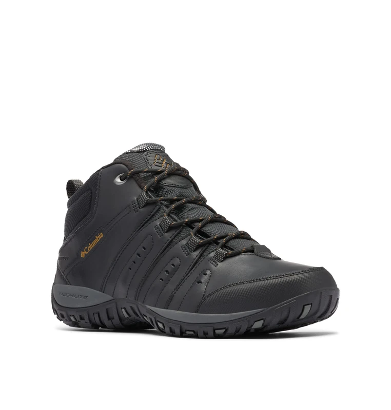 Columbia Woodburn II Chukka Omni-Heat Men's Waterproof Hiking Shoes, Black (Black x Goldenrod), 8.5 UK