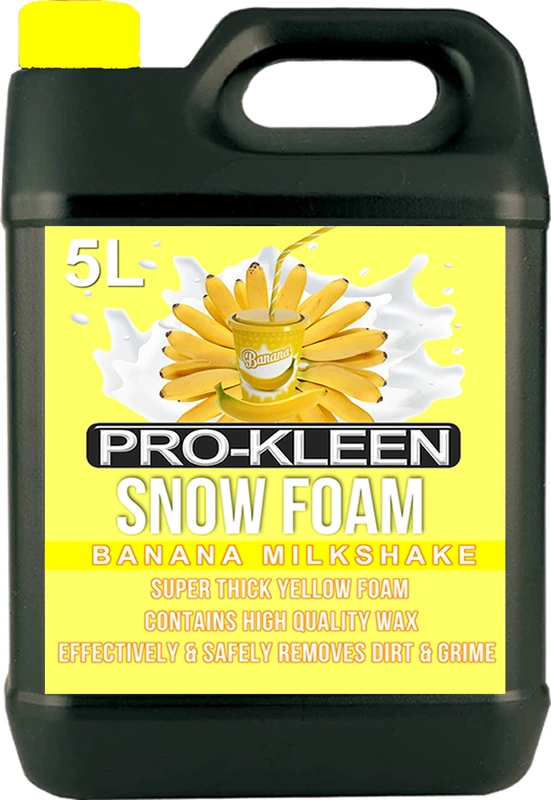 Pro-Kleen Snow Foam Pre-Wash Car Shampoo Banana Milkshake Yellow Snow Foam 5L Suitable For All Vehicle Exteriors
