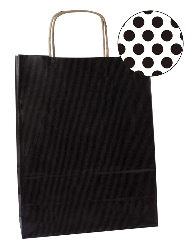 agipa 101840 Paper Carrier Bag - Made of Kraft Paper Medium Black