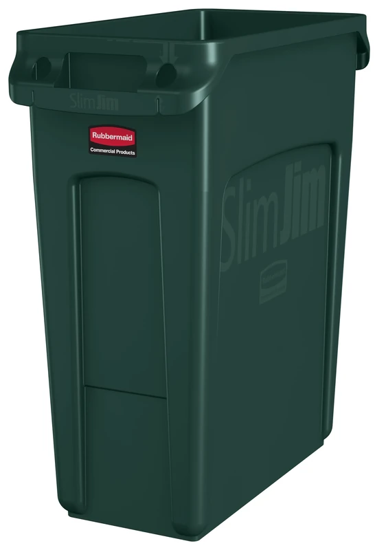 Rubbermaid Commercial Products Vented Slim Jim Waste Receptacle Bin 60 Litre Green 1955960