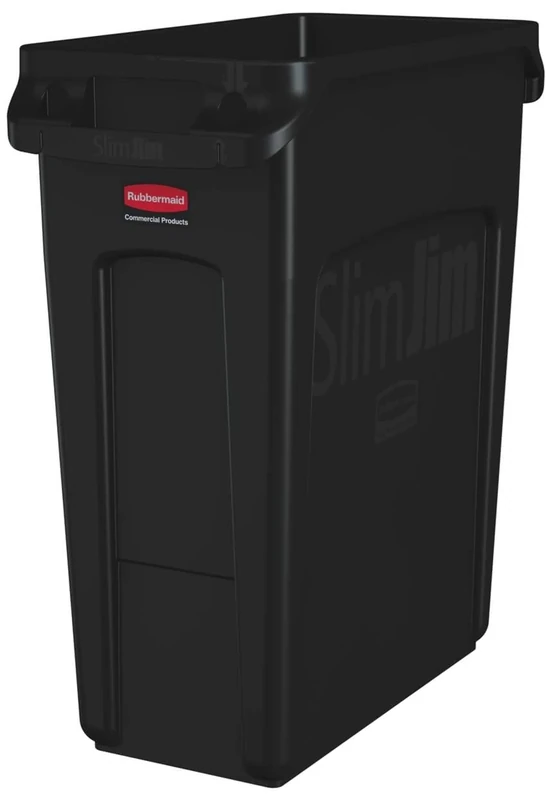 Rubbermaid Slim Jim Rubbish Bin, 60L, Black