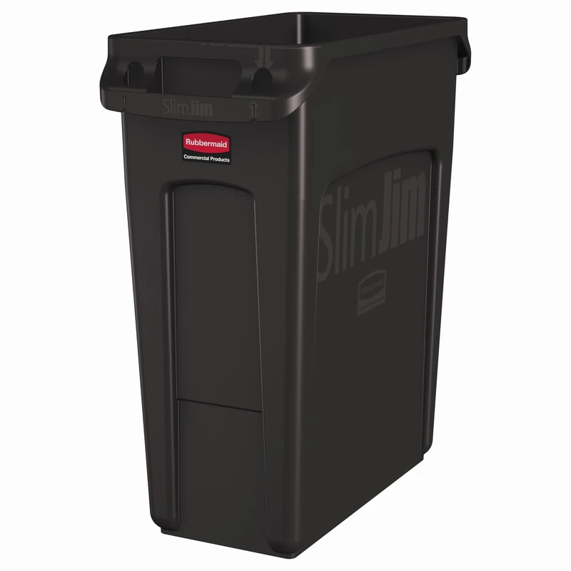 Rubbermaid Commercial Products Vented Slim Jim Waste Receptacle Bin 60 Litre Brown 1956181