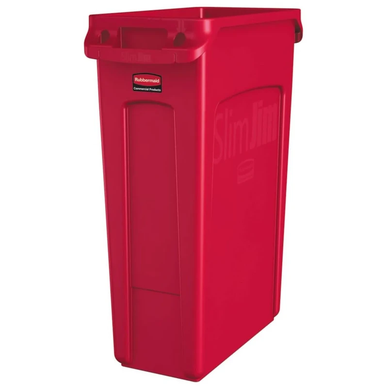 Rubbermaid Commercial Products Vented Slim Jim Waste Receptacle Bin 87 Litre Red 1956189