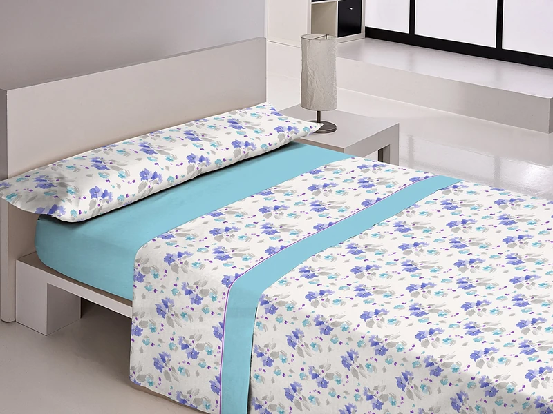 CASA CAMPO Bedding Set Evita Home Field – sedalinne Cama 180 cm turquoise