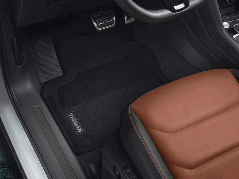 Volkswagen Optimate Textile Fuãÿ Mats Original VW Tiguan II MQB Black 4pcs Front & Rear 5NB061445 WGK