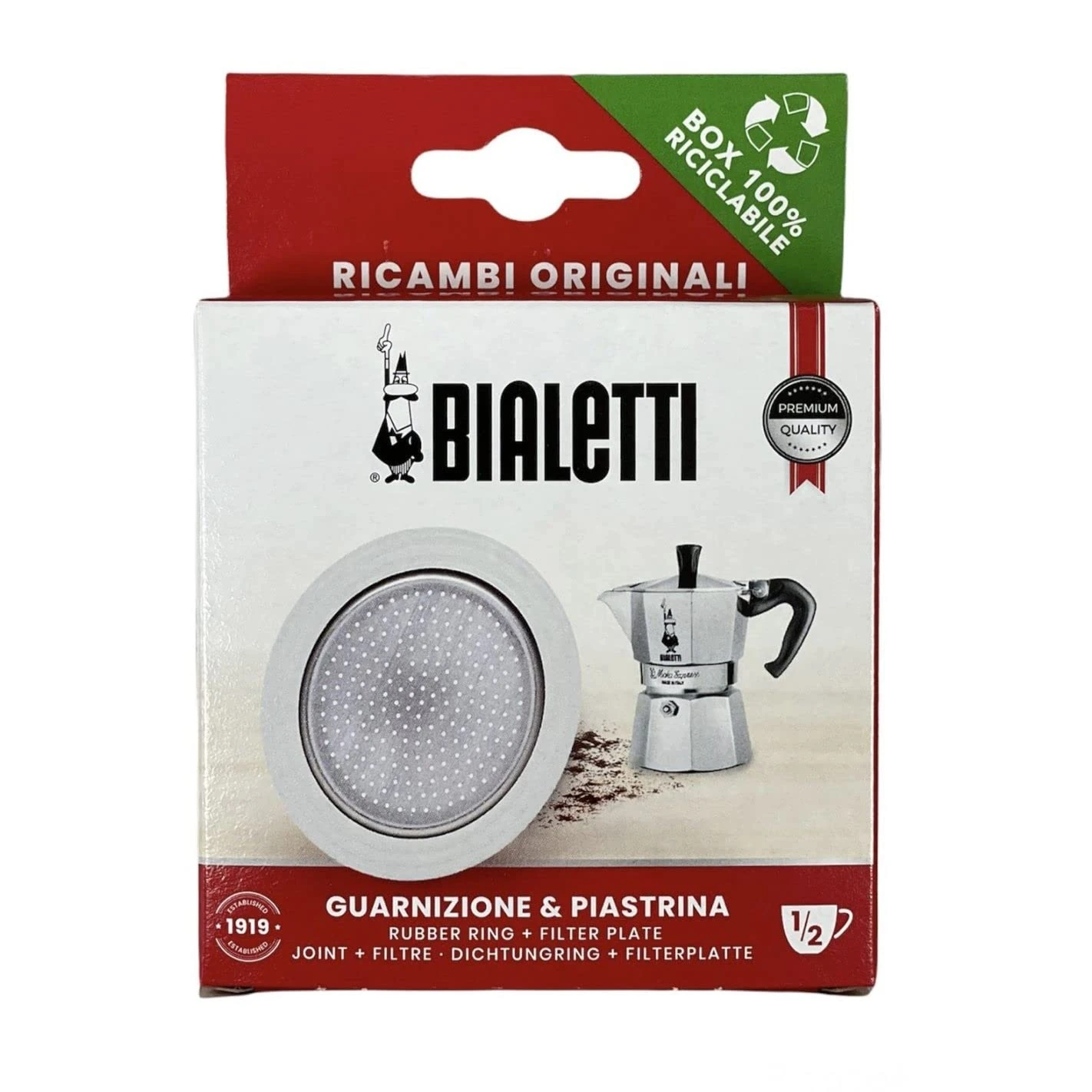 BIALETTI GASKET AND FILTER FOR MOKINA COFFEE MACHINE 1/2 CUP