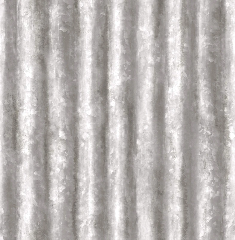 BHF FD22336 Reclaimed Corrugated Metal Shine Wallpaper - Silver - Image 1