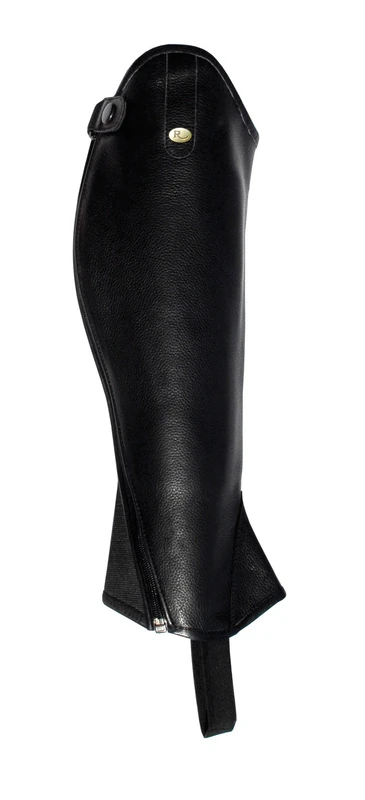 Rhinegold Elite Curved Zip Gaiters -Small-Black