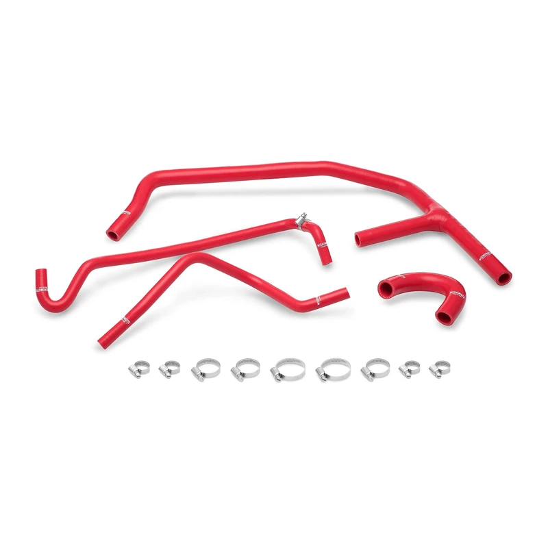 Mishimoto MMHOSE-MUS4-15ANCRD Ancillary Hose Kit Compatible With Ford Mustang EcoBoost 2015+ Red