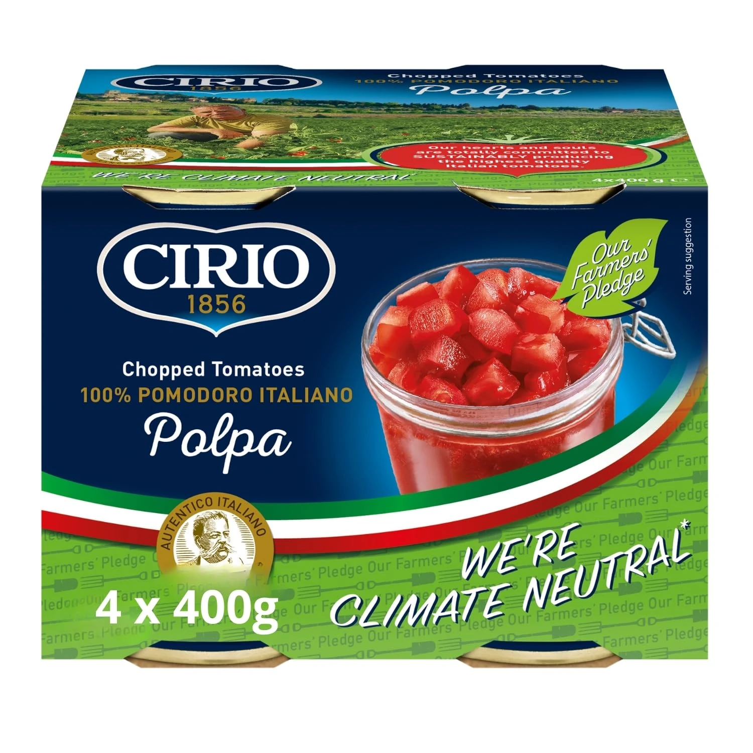 CIRIO Polpa Chopped Tomatoes, Italian, Canned, Tinned 4 x 400g