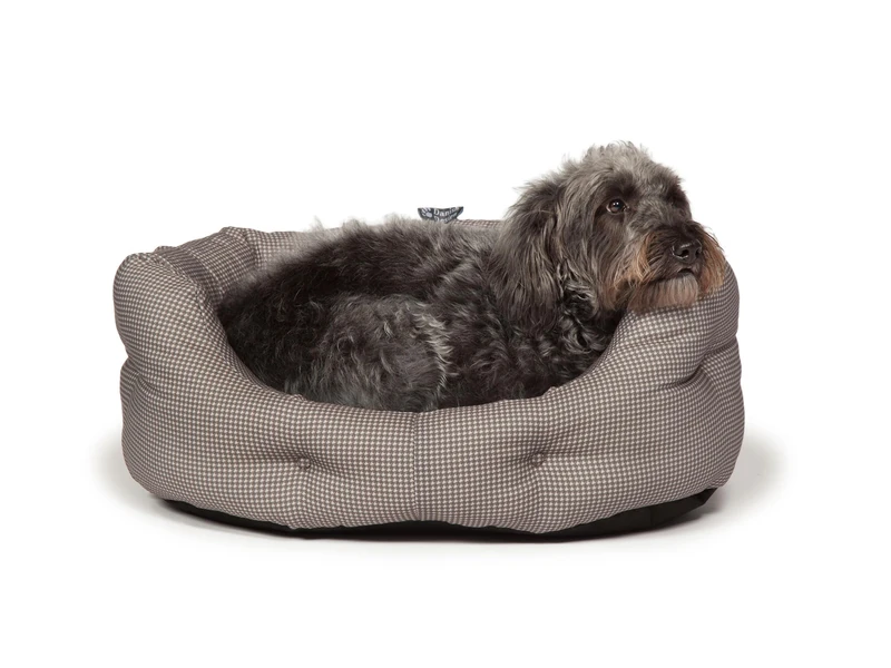 Danish Design Vintage Dogstooth Grey Machine Washable Removable Mattress Dog/Puppy Deluxe Slumber Bed 24 Inch 61 cm - Image 1
