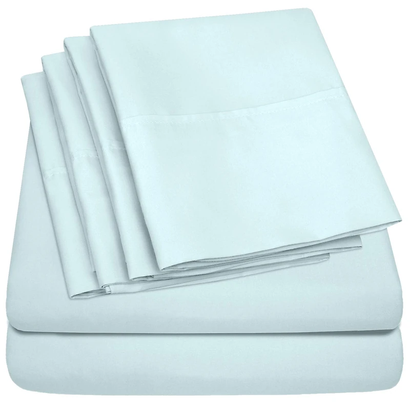 Sweet Home Collection Queen Sheets Aqua - 6 Piece 1500 Supreme Collection Fine Brushed Microfiber Deep Pocket Queen Sheet Set Bedding - 2 Extra Pillow Cases, Great Value