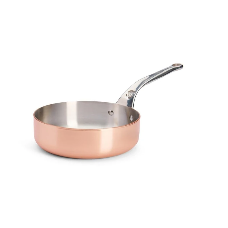 De Buyer Cuivre Yarn INOX Conical Sauté Pan, Copper, Orange, 24 cm