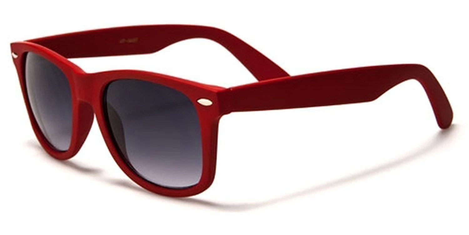 Boolavard Designer Classic Horn Rimmed 80's Retro Sunglasses – UV400 (Red)