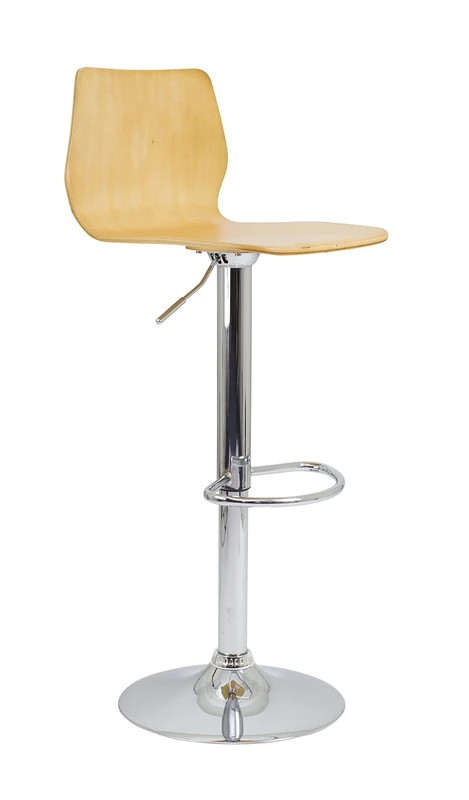 Office Hippo Bistro Cafe Bar Stool - Chrome Base/Beech Seat