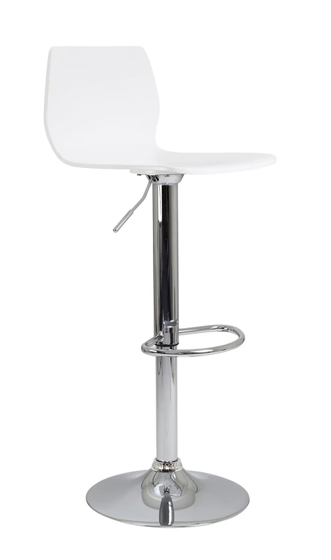 Office Essentials Bistro Cafe Bar Stool - Chrome Base/White Seat