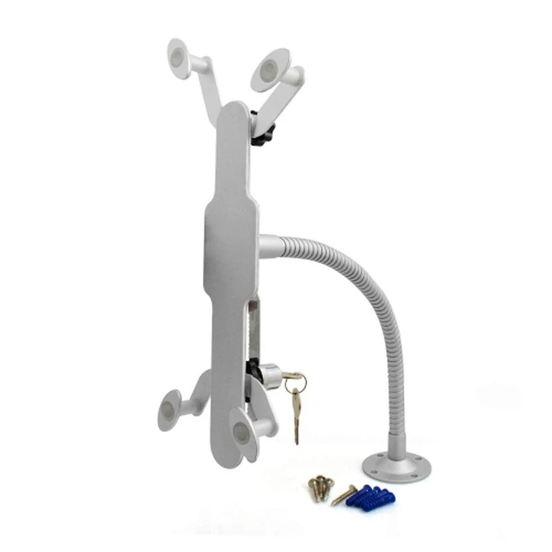 System-S Lockable Anti Theft, Gooseneck, Wall Mount, showrooms Holder with Security Lock for Tablet PC (10" – 12.6 Inches