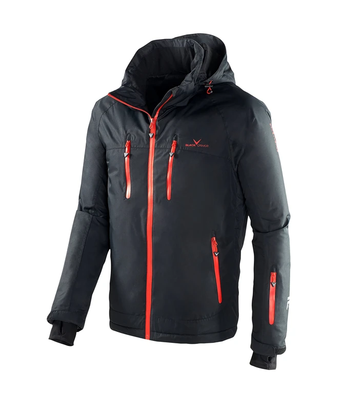 Black Crevice Men's Ski and Snowboard Jacket, Unisex, Skijacke, black/red, 54