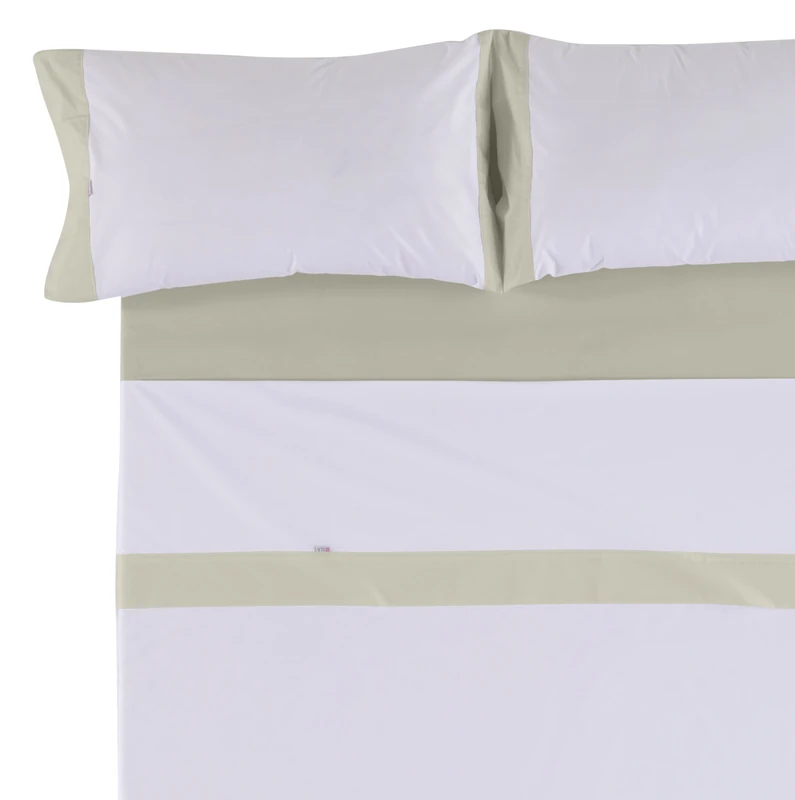 ESTELA Estissu Lisos 4-Piece Bedding Set 50/50/50/50/50 cm White Stone Cotton Polyester for 175/200 cm Bed (Super King)