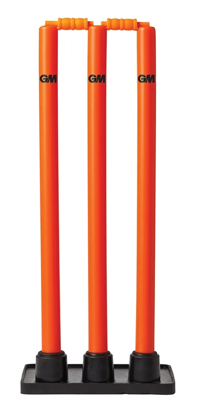 Gunn & Moore GM |- Cricket Wicket Stumps & Bails Set - Multi-Surface Moulded Plastic - Regulation Height 28" - Orange