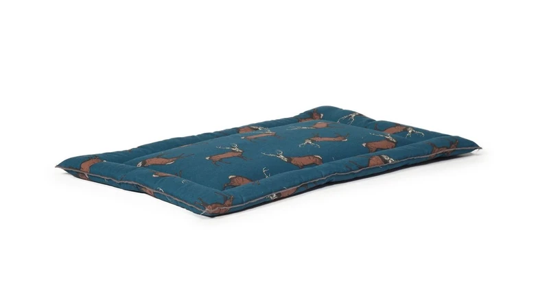Danish Design Woodland Stag Teal Hard Wearing Fabric Comfortable Dog/Puppy Cage Mattress 75 x 121cm XX-Large