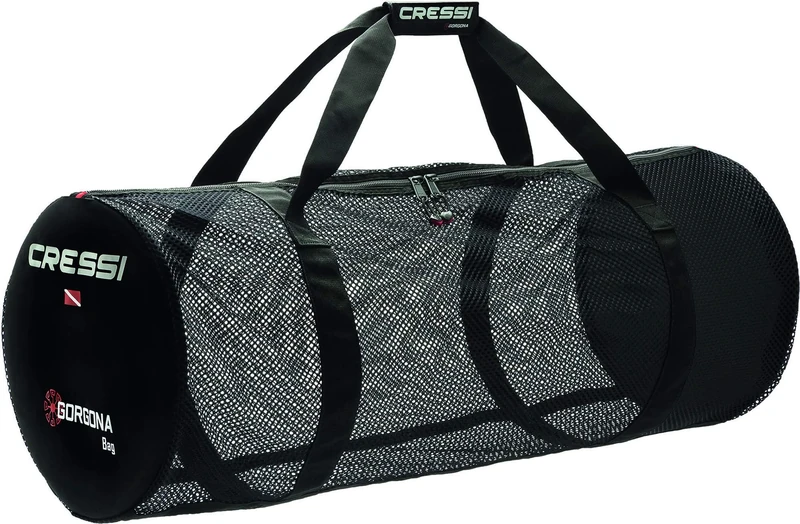 Cressi Gorgona Bag Black - Foldable Net Travel Bag for Carrying or Rinsing Aquatic Equipment, Black, One Size, Unisex