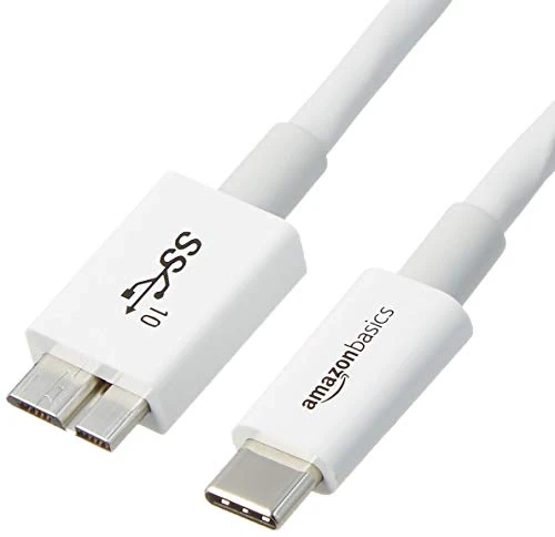 Amazon Basics USB Type-C to Micro-B 3.1 Gen2 Cable - 0.9 m - White