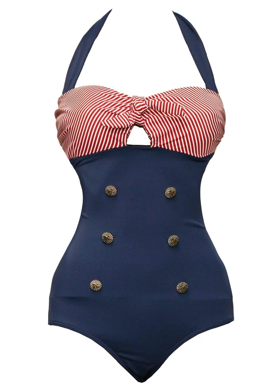 Bslingerie Ladies Retro Vintage Push Up Monokini Swimwear