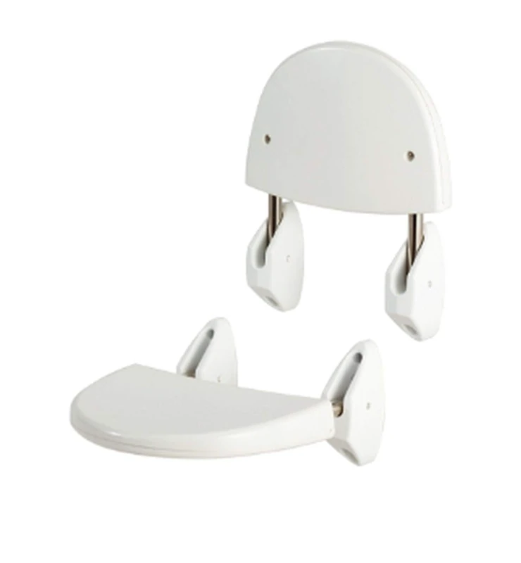 MSV Bathroom Stool with Folding Wall-Mounted, White