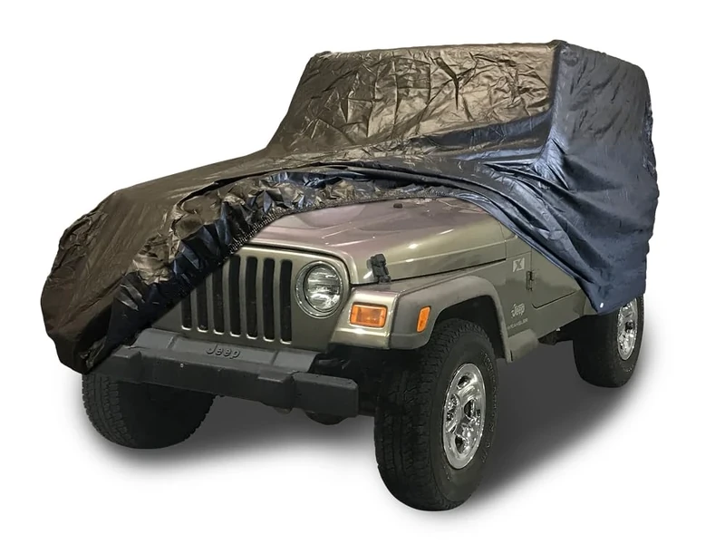 CarsCover 1976-2006 Jeep Wrangler 2 Door Custom Fit SUV Car Cover (CJ7, YJ, TJ) Xtrashield Black