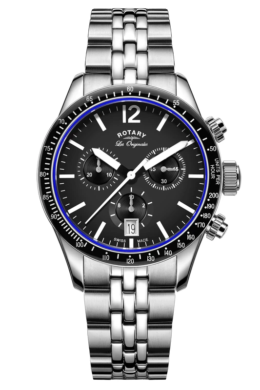 Rotary Men's Analogue Quartz Watch with Stainless Steel Strap GB90152/04, Silver